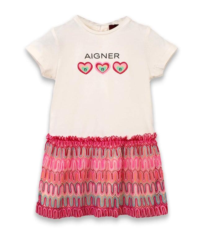 aigner kids multi logo fitted fit dress