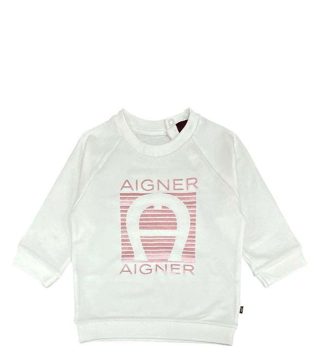 aigner kids white logo comfort fit sweatshirt