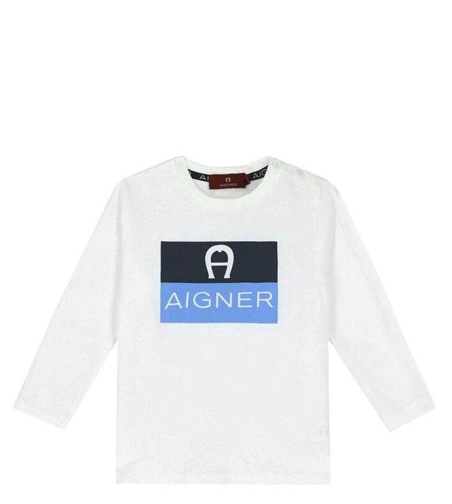 aigner kids white logo comfort fit t-shirt
