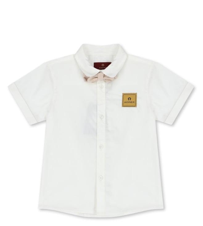 aigner kids white logo regular fit shirt
