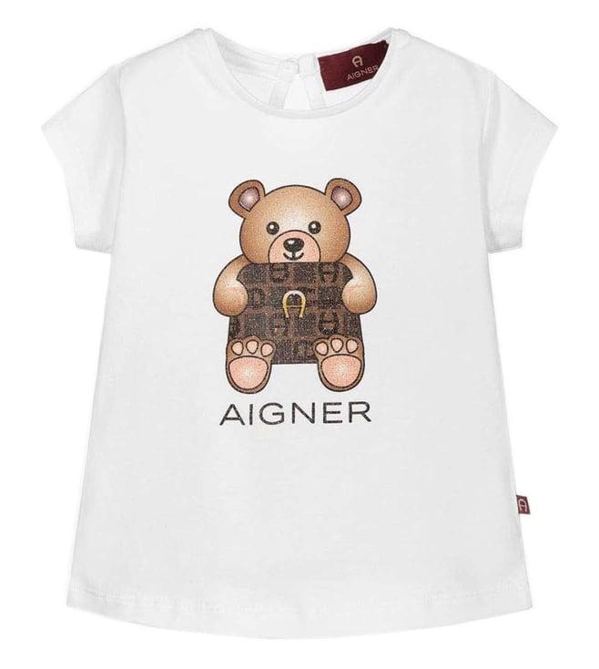 aigner kids white printed comfort fit top