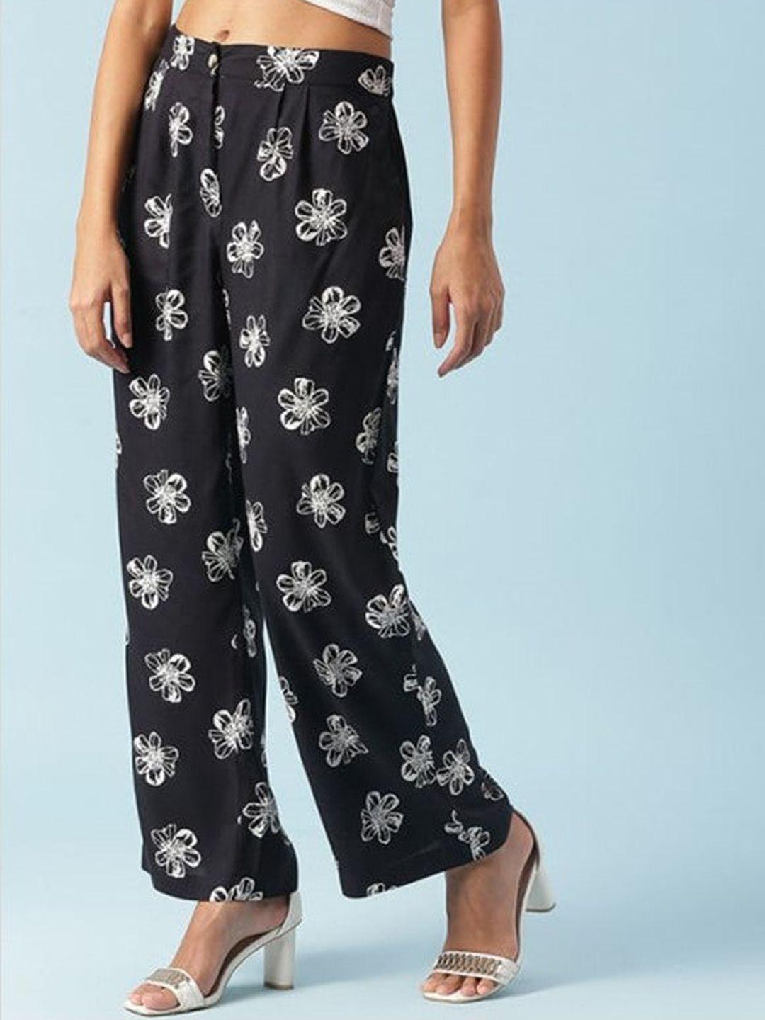 aila women floral printed trousers