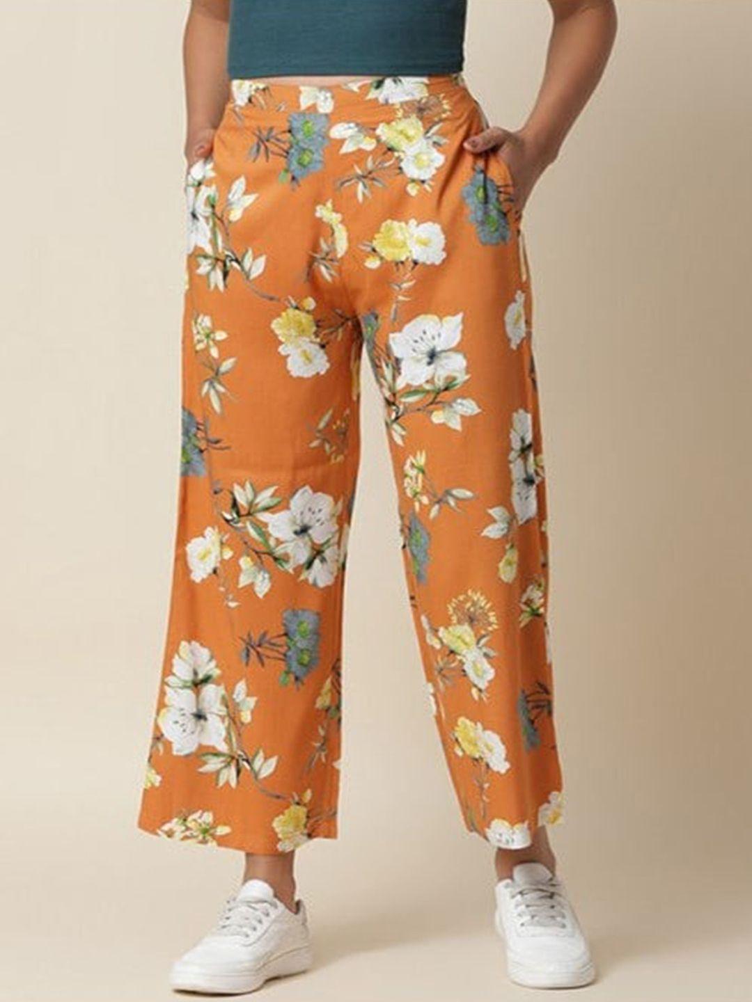 aila women mid-rise floral printed trouser