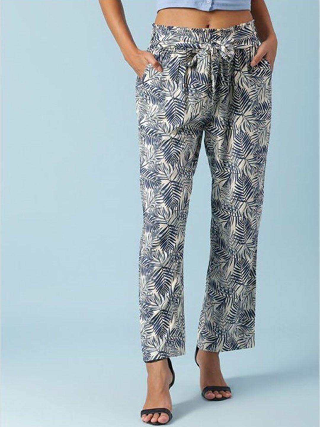 aila women tropical print trousers