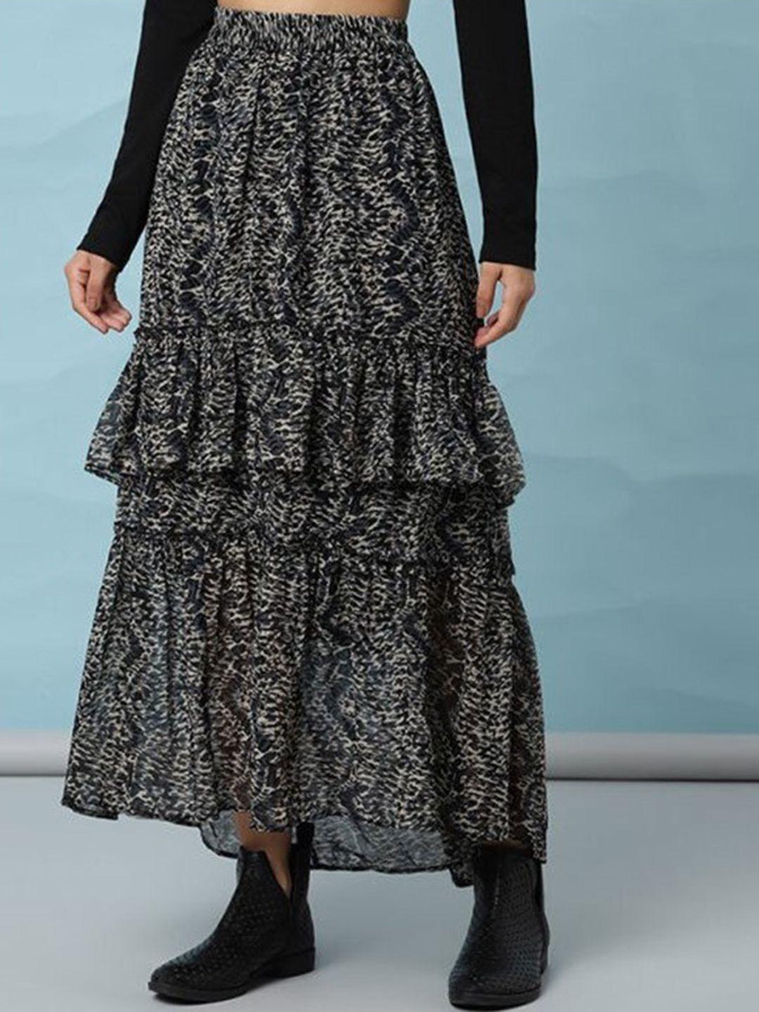 aila abstract printed flared maxi skirts