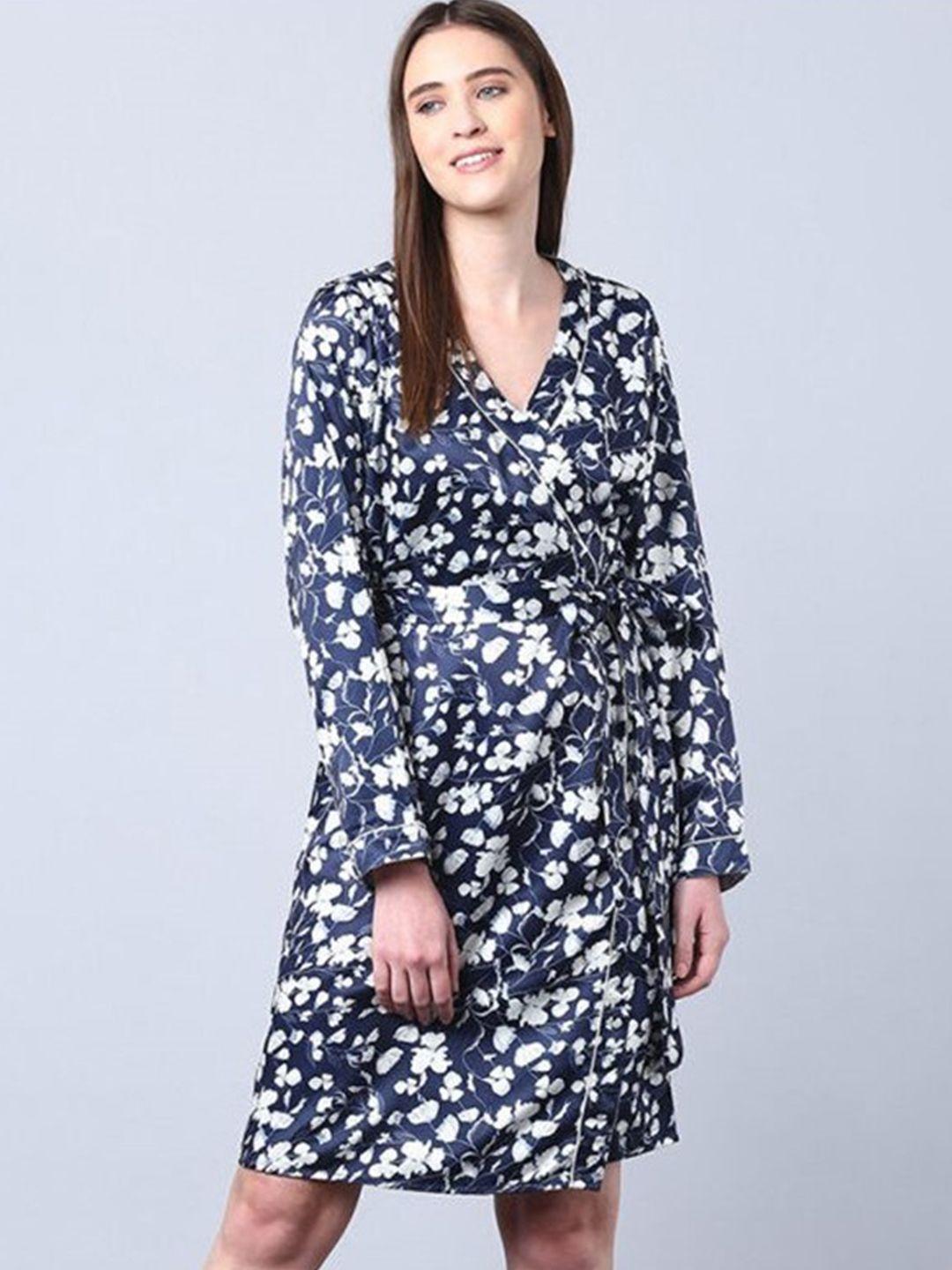 aila floral printed wrap nightdress