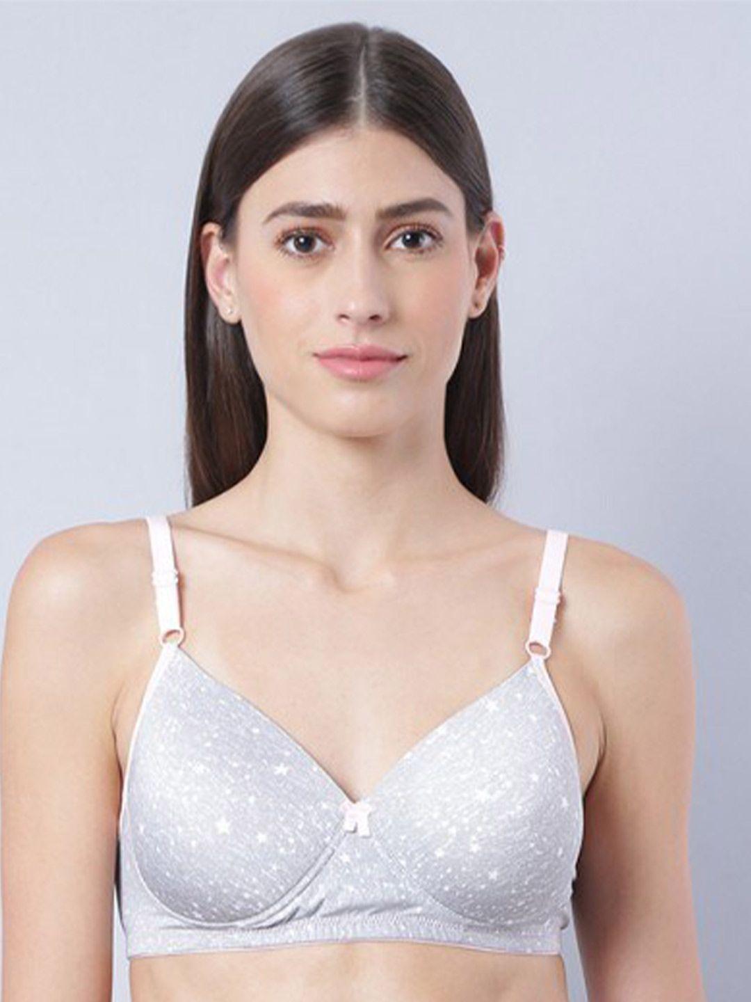 aila geometric printed full coverage t-shirt bra with all day comfort