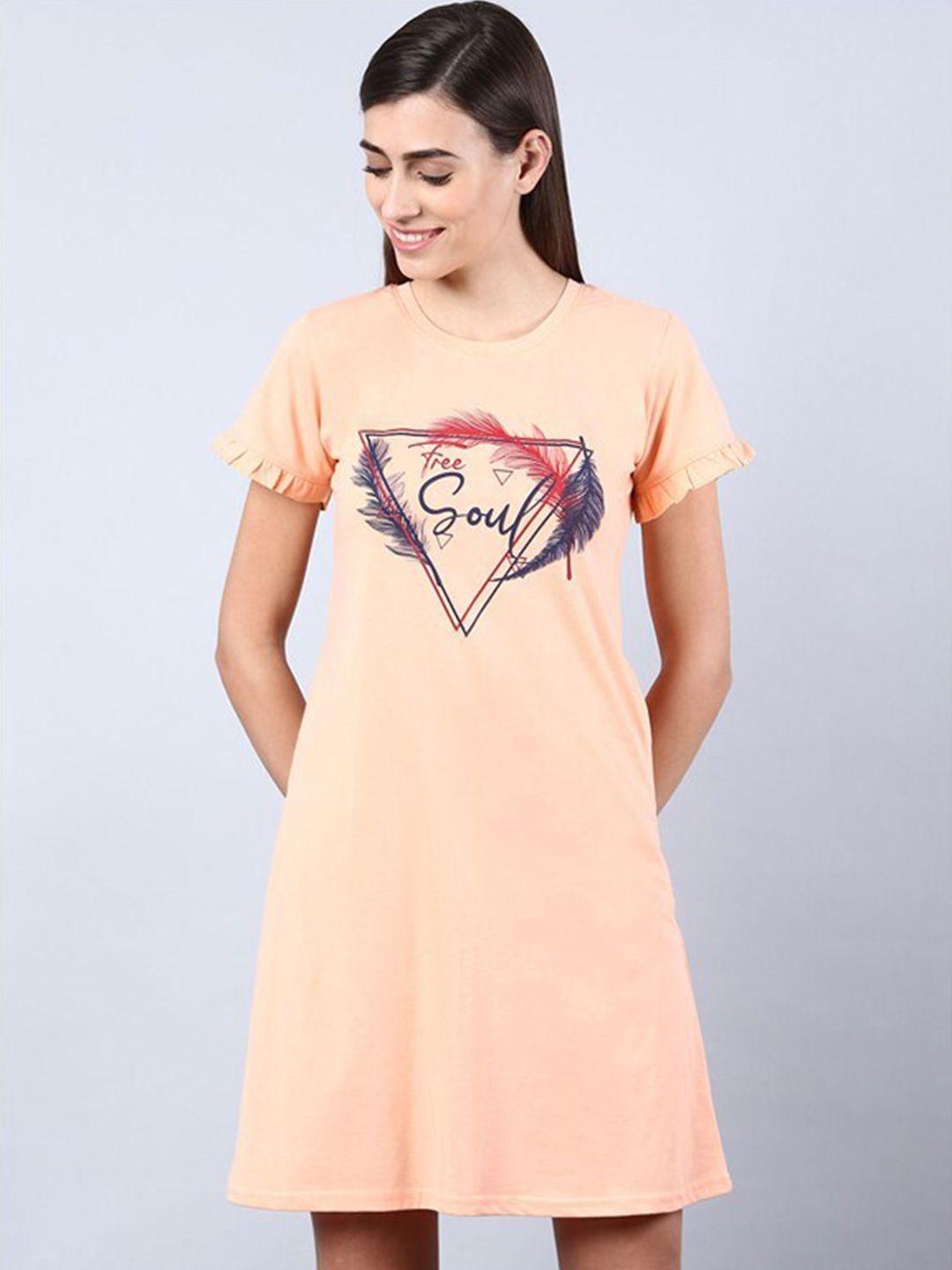 aila geometric printed t-shirt nightdress