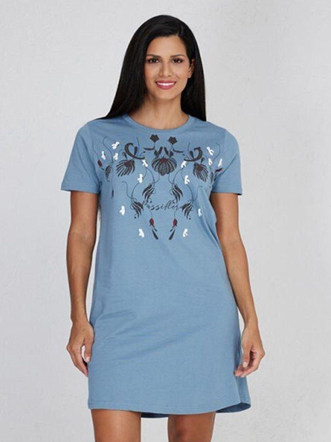 aila graphic printed round neck t-shirt nightdress