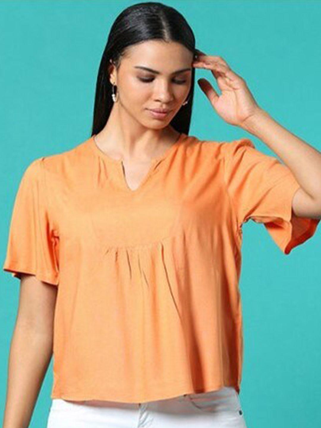 aila round neck flared sleeves top