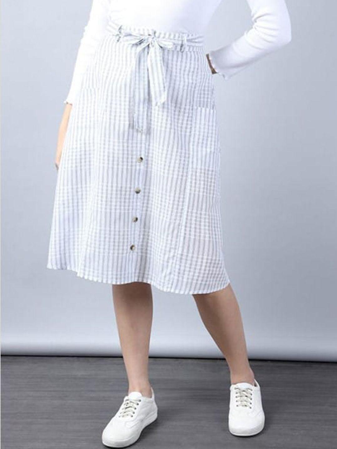 aila striped mid-rise a-line skirt