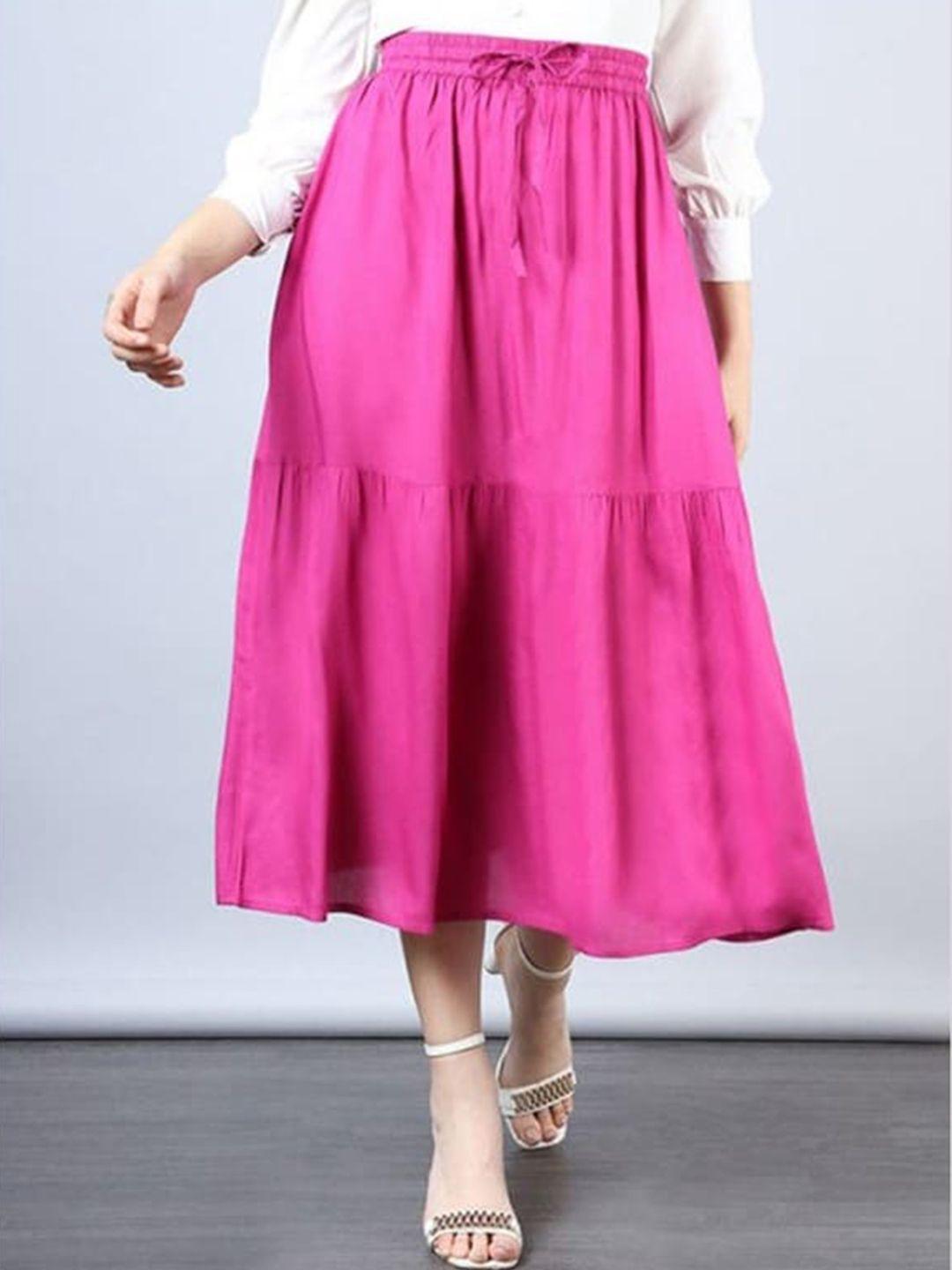 aila tiered midi length skirt