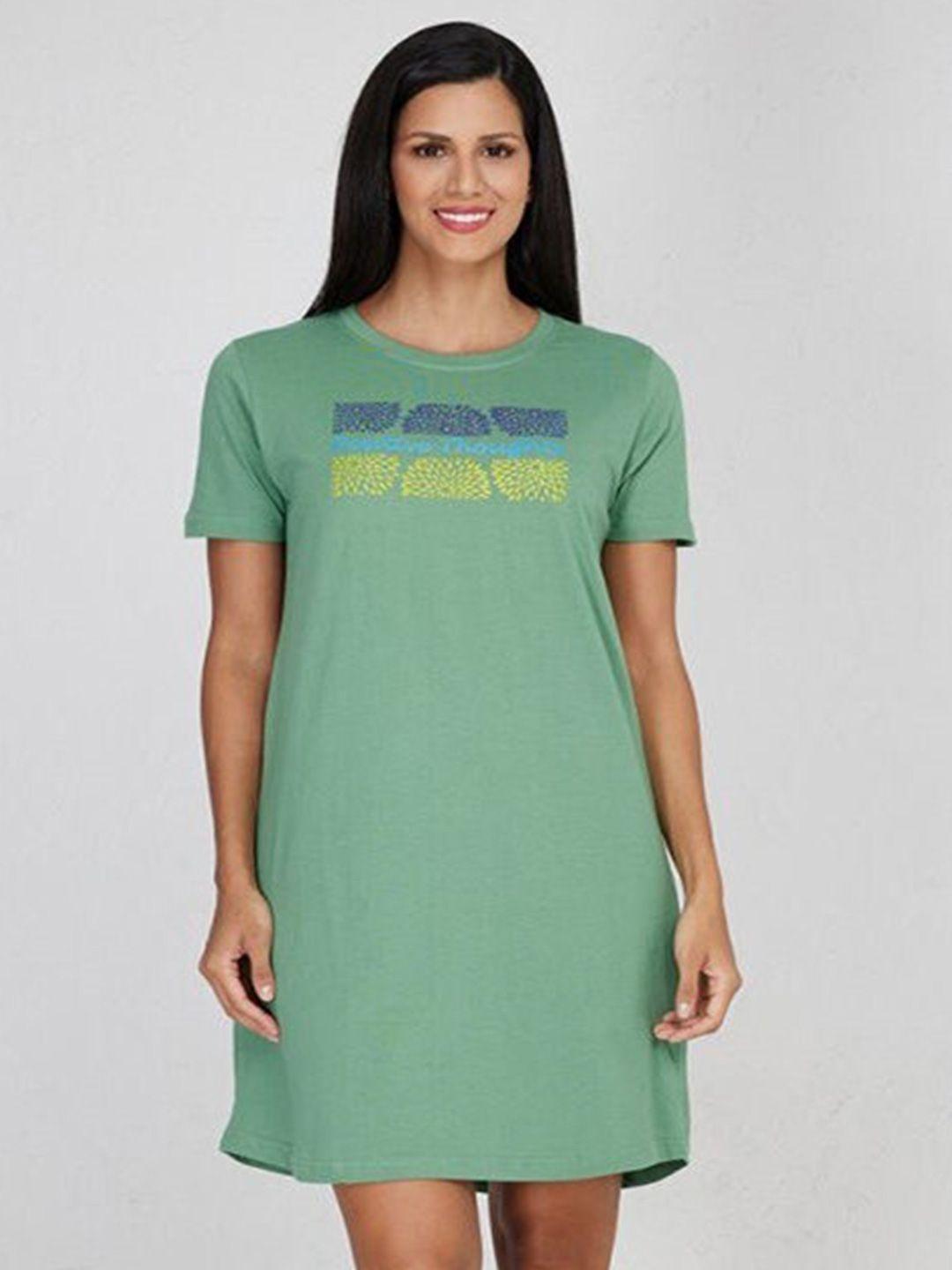 aila typography printed round neck t-shirt nightdress