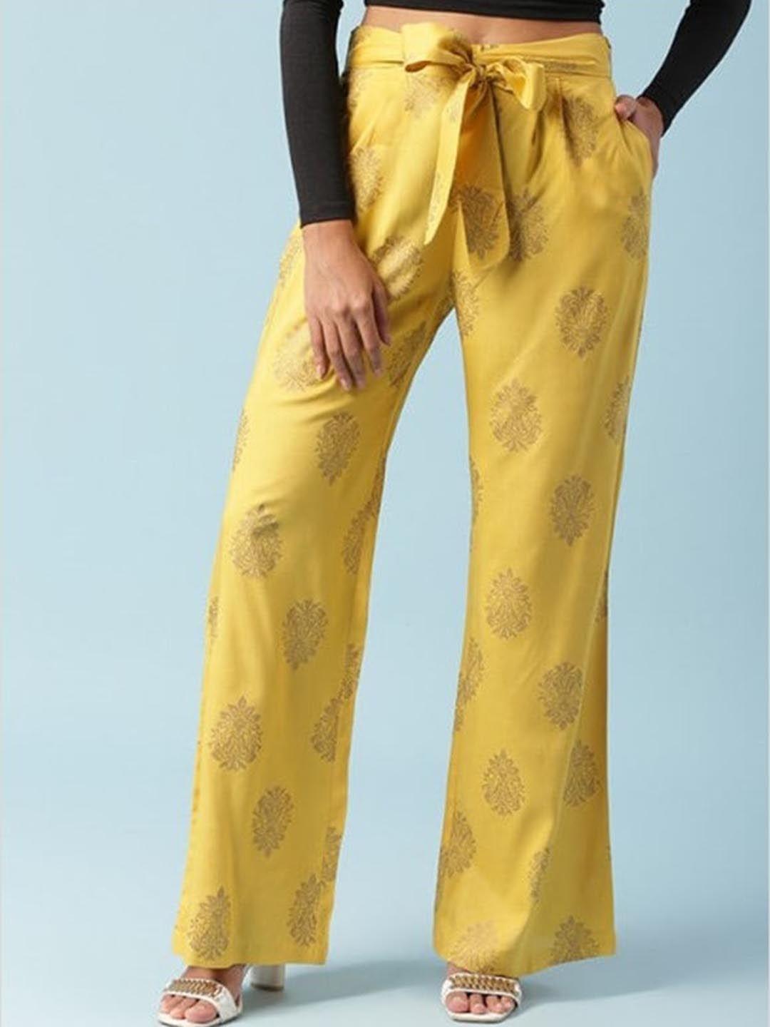 aila women ethnic motifs printed parallel trouser