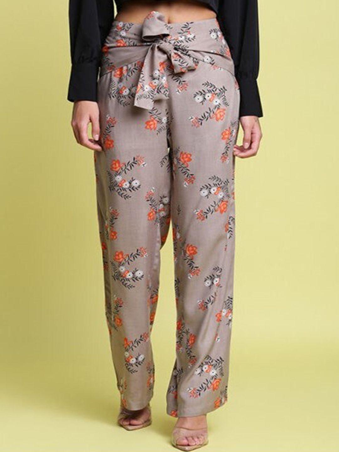 aila women mid-rise floral printed trouser