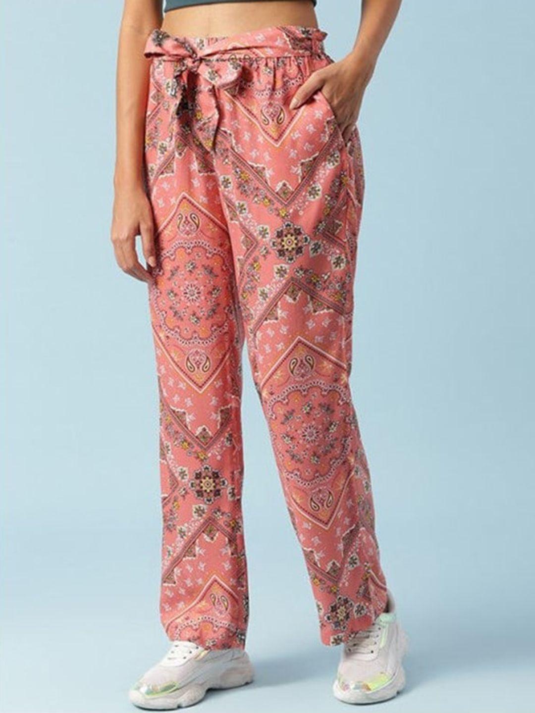 aila women mid-rise floral printed trouser