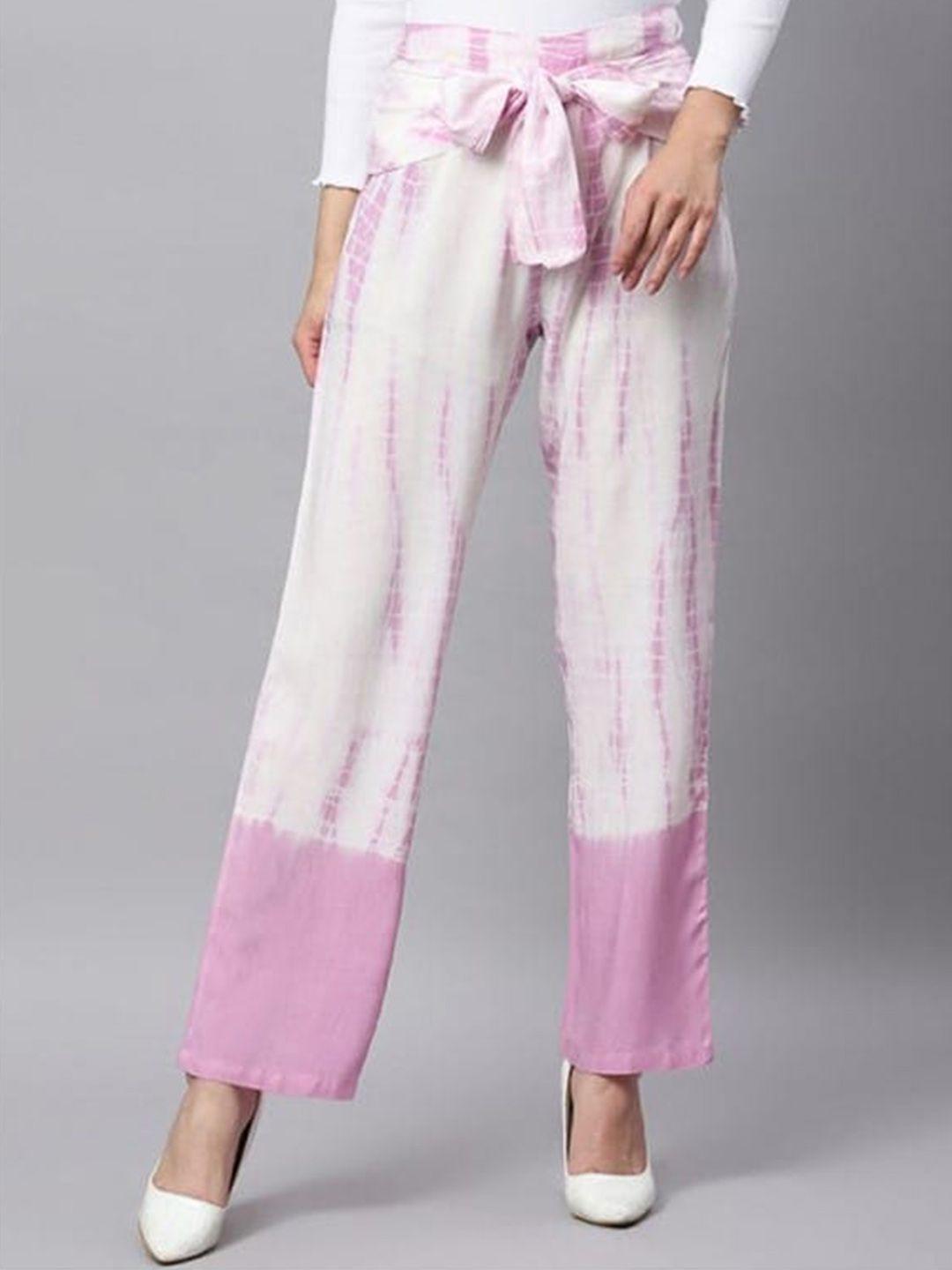 aila women tie and dye printed trousers