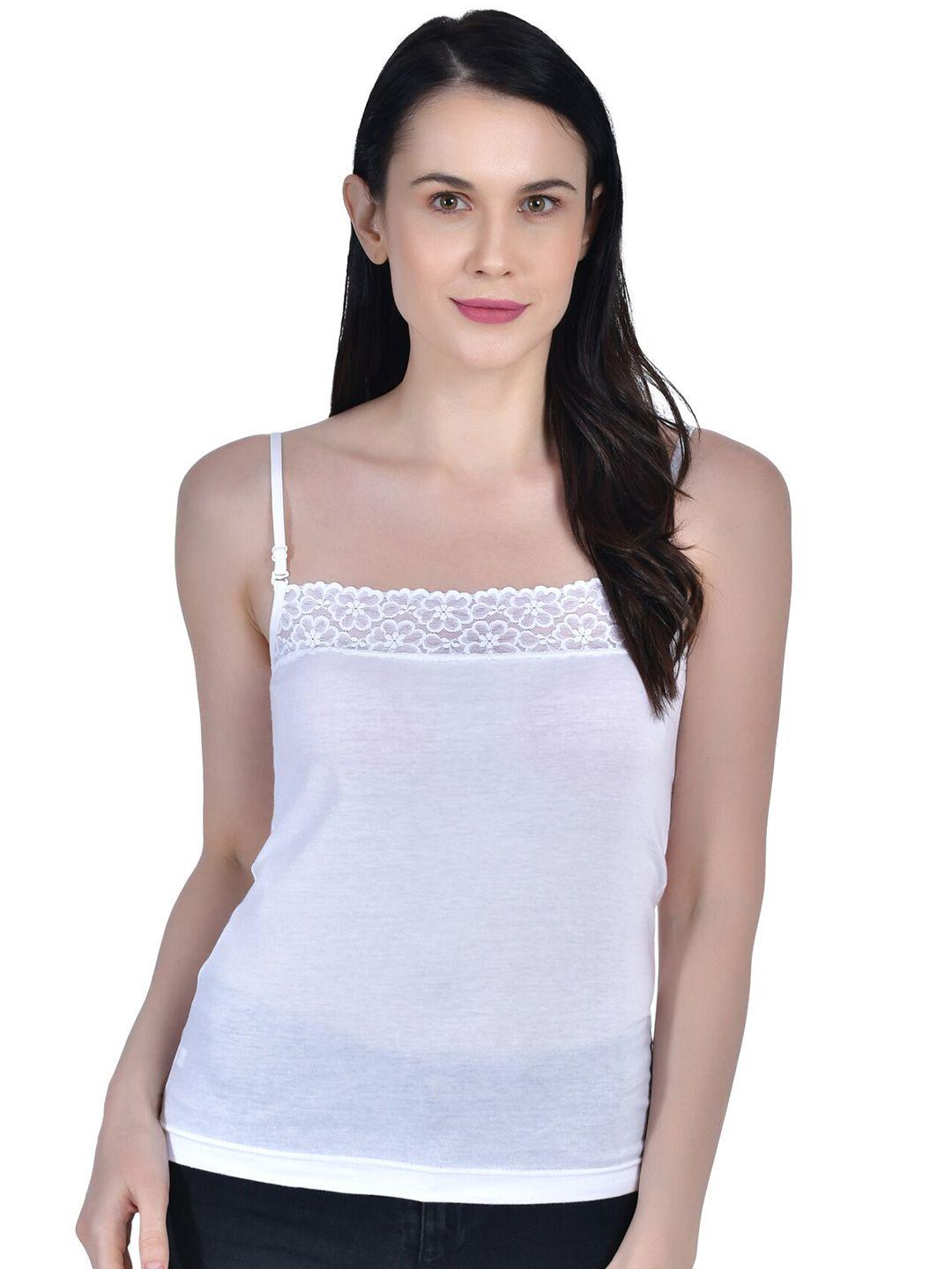 aimly non padded cotton adjustable strap lace camisole