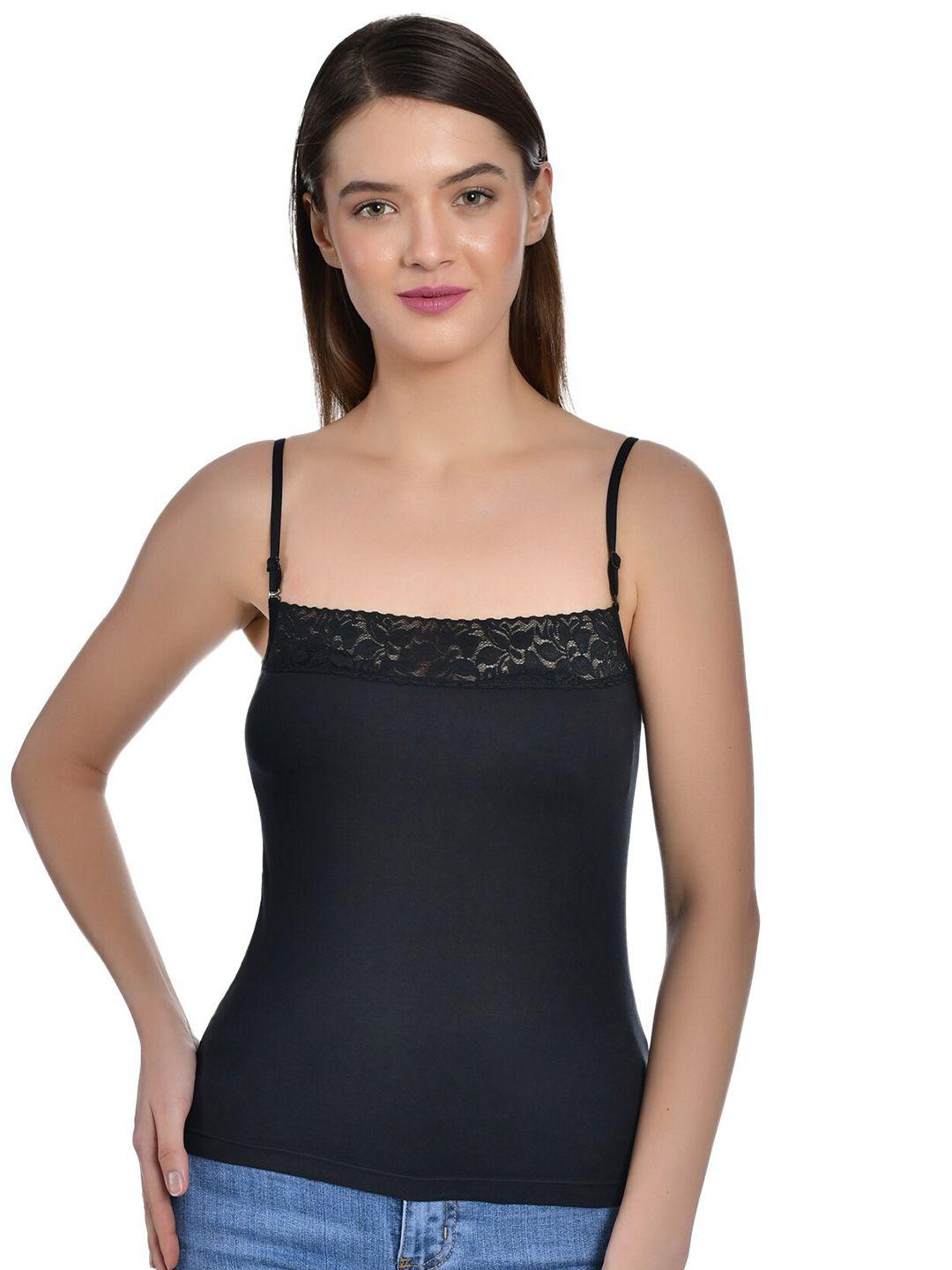 aimly non padded cotton adjustable strap lace camisole