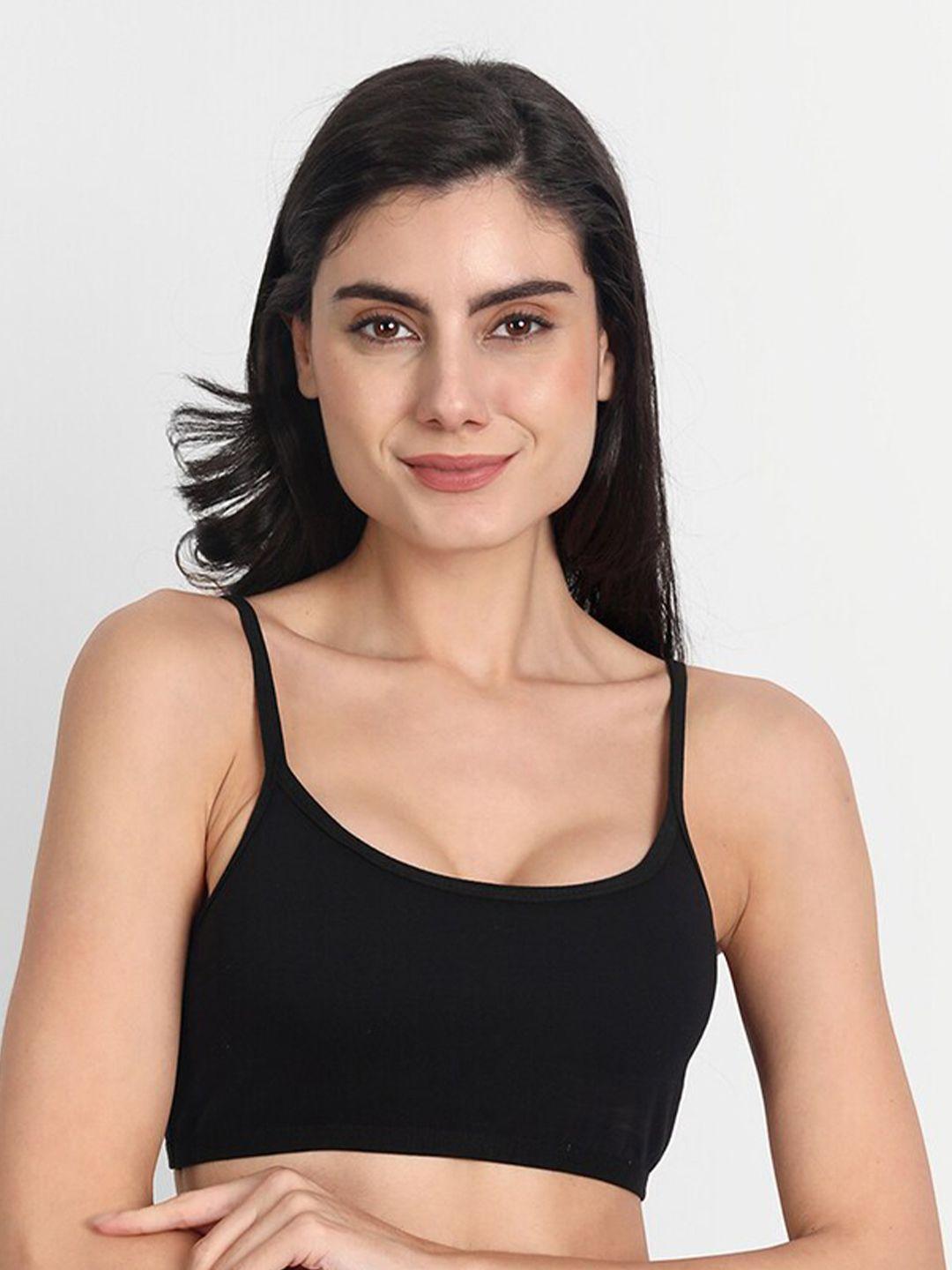 aimly non-padded non-wired seamless medium coverage cotton sports bra with all day comfort