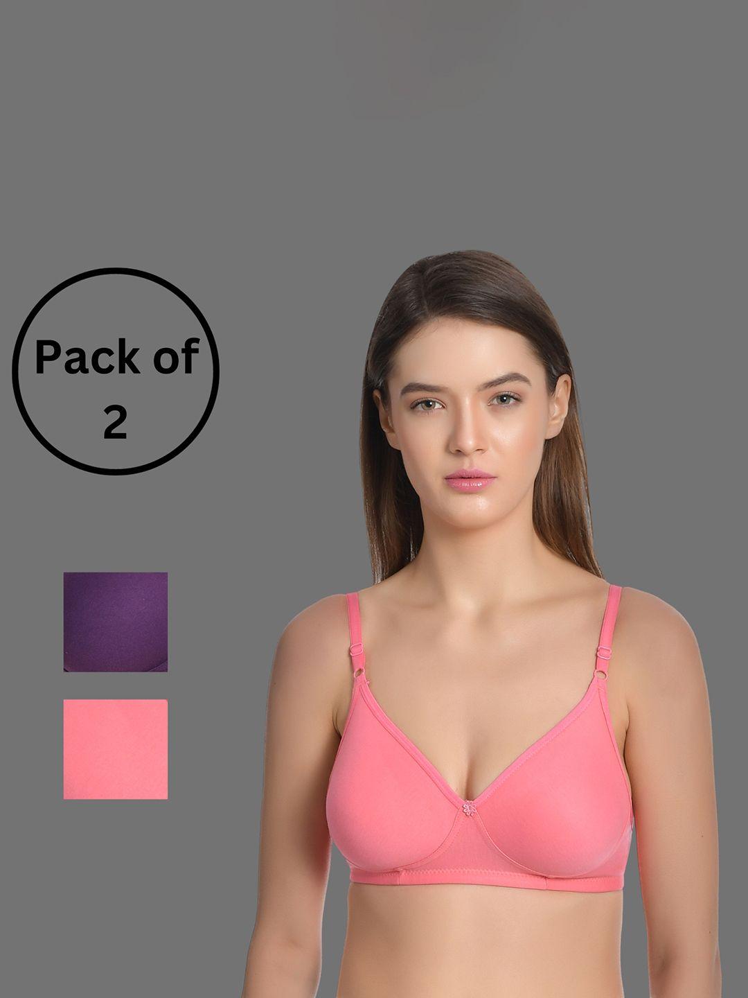 aimly purple & pink bra medium coverage