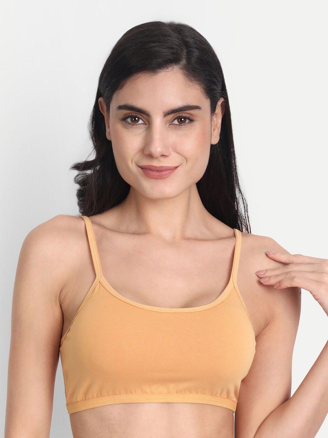 aimly non-padded non-wired seamless medium coverage cotton sports bra with all day comfort