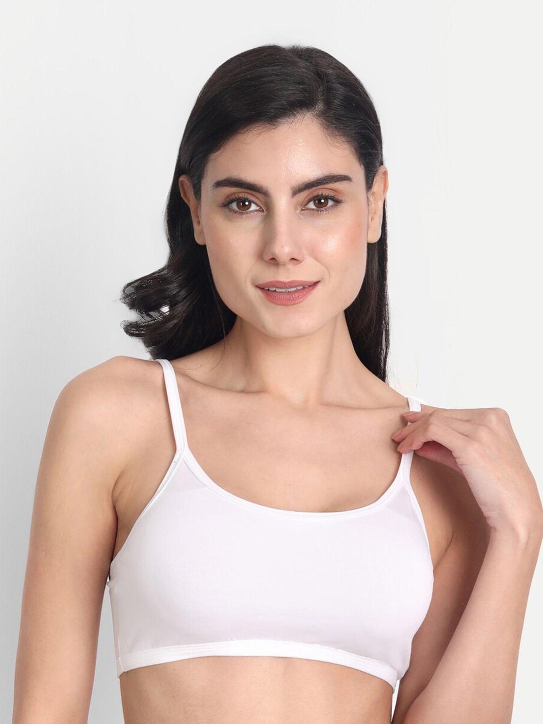 aimly non-padded non-wired seamless medium coverage cotton sports bra with all day comfort