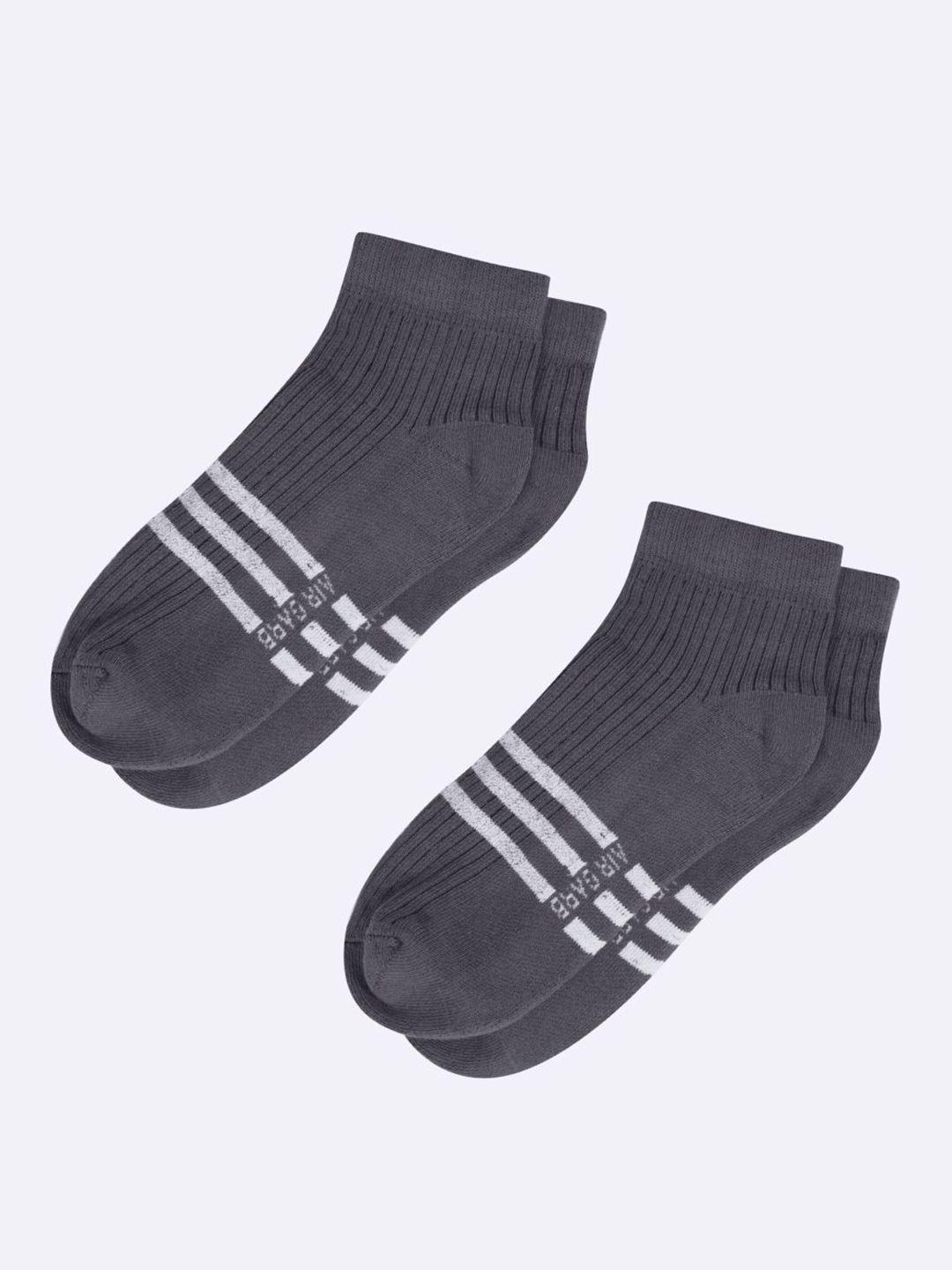 air garb pack of 2 striped ankle length anti-bacterial socks