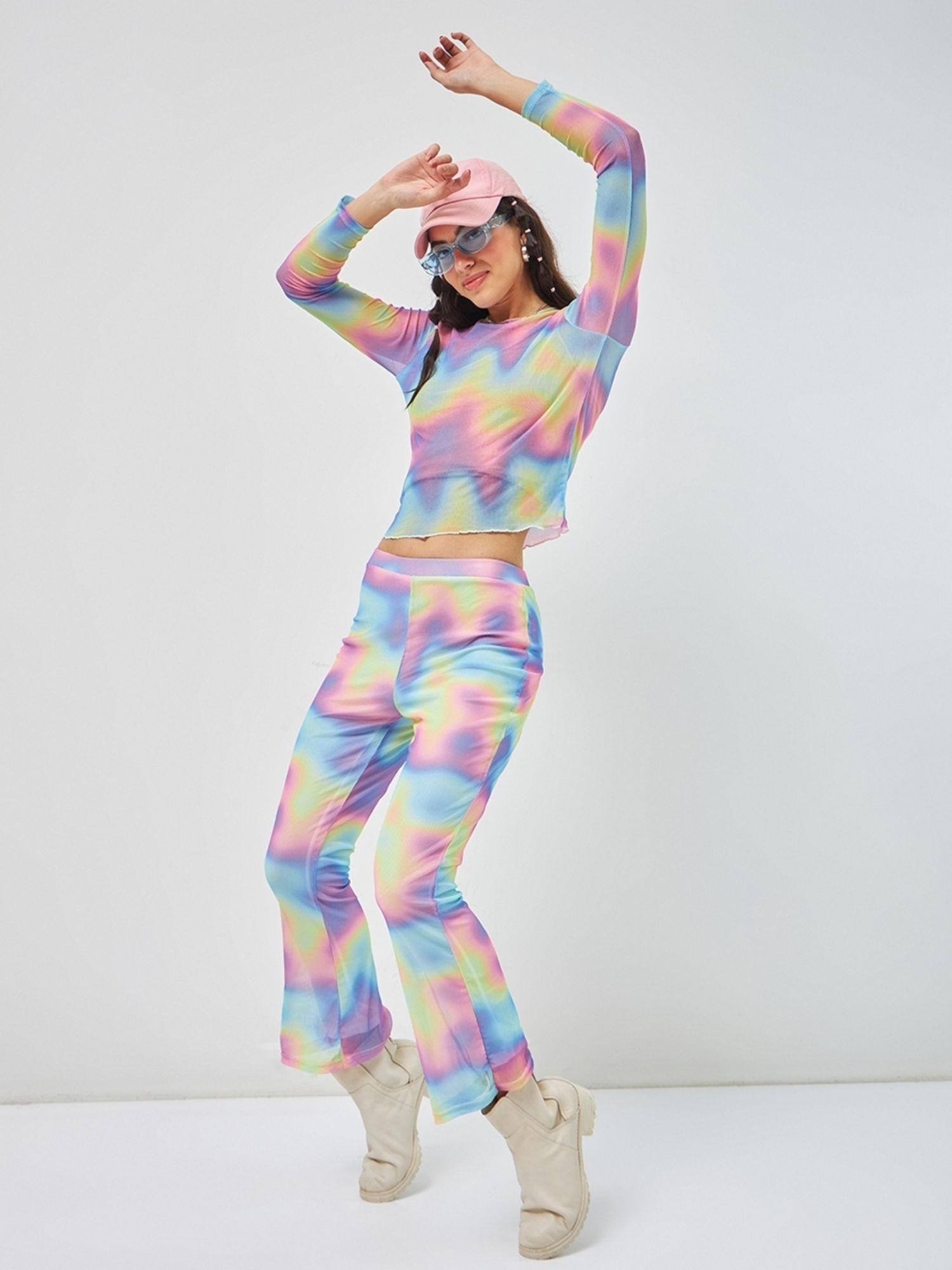 air 1.0 womens multi-color all over ombre print co-ord (set of 2)