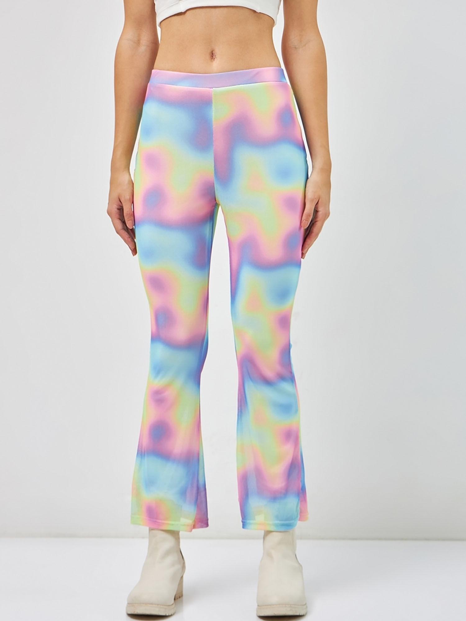 air 1.0 womens multicolor all over printed flared pant