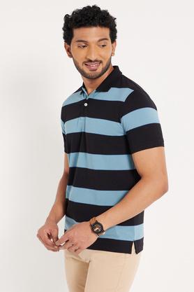 air force blue striped polo t-shirt - air force