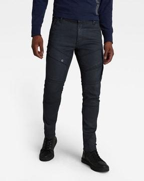 airblaze 3d panelled lightly-washed cargo skinny jeans