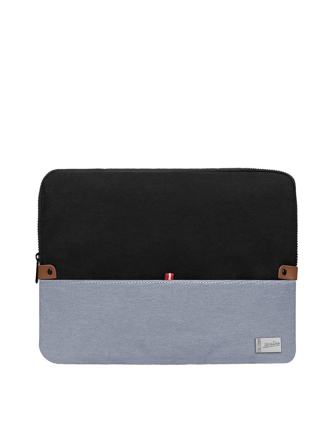 aircase unisex black & grey colourblocked laptop sleeve
