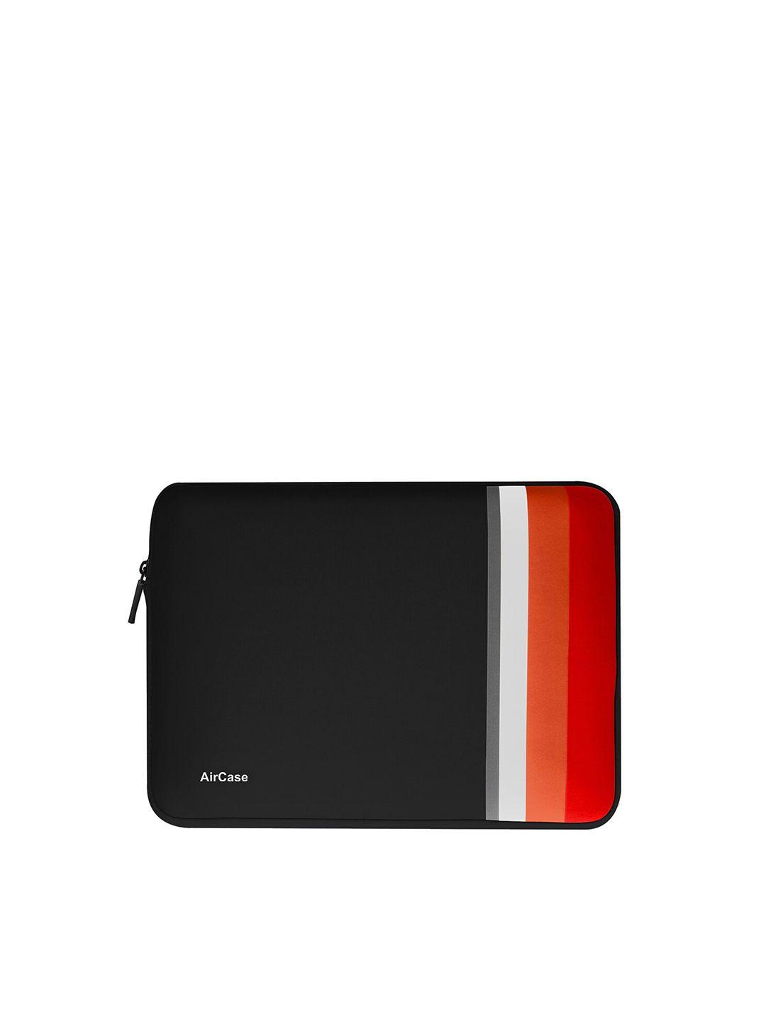 aircase unisex black & red solid 15.6 inch laptop sleeve