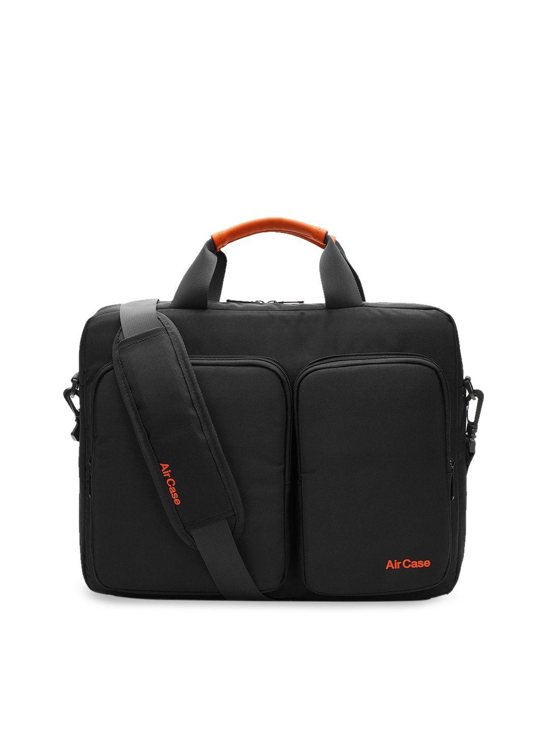aircase unisex black 14 inch messenger laptop bag with shoulder strap