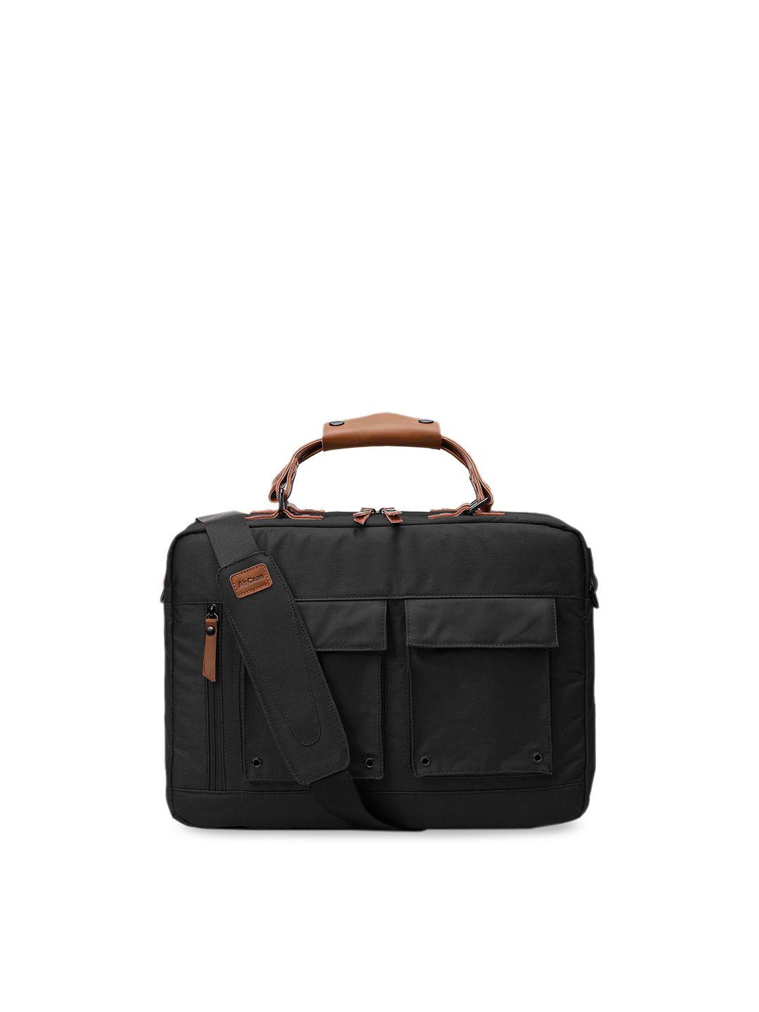 aircase unisex black solid laptop bag