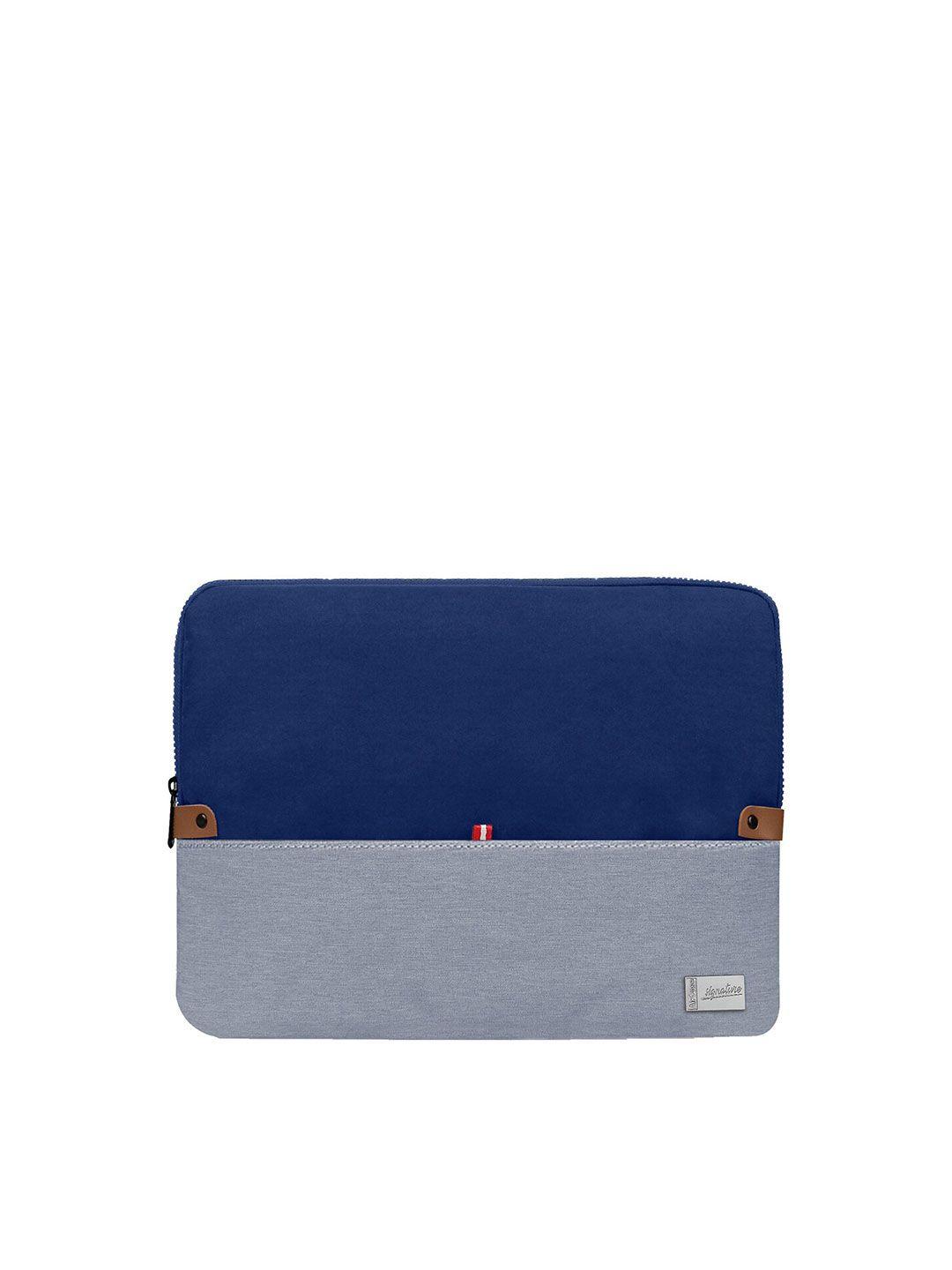 aircase unisex blue & grey colourblocked 13.3 inch laptop sleeve