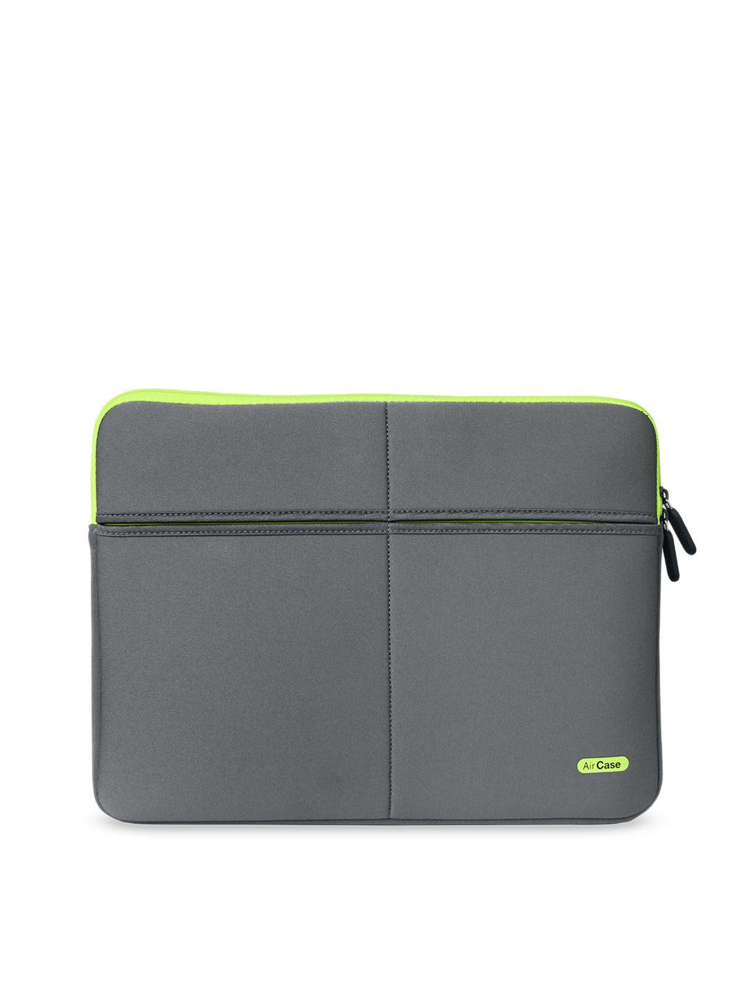 aircase unisex grey 14.1 inch solid laptop sleeve with 6 pockets