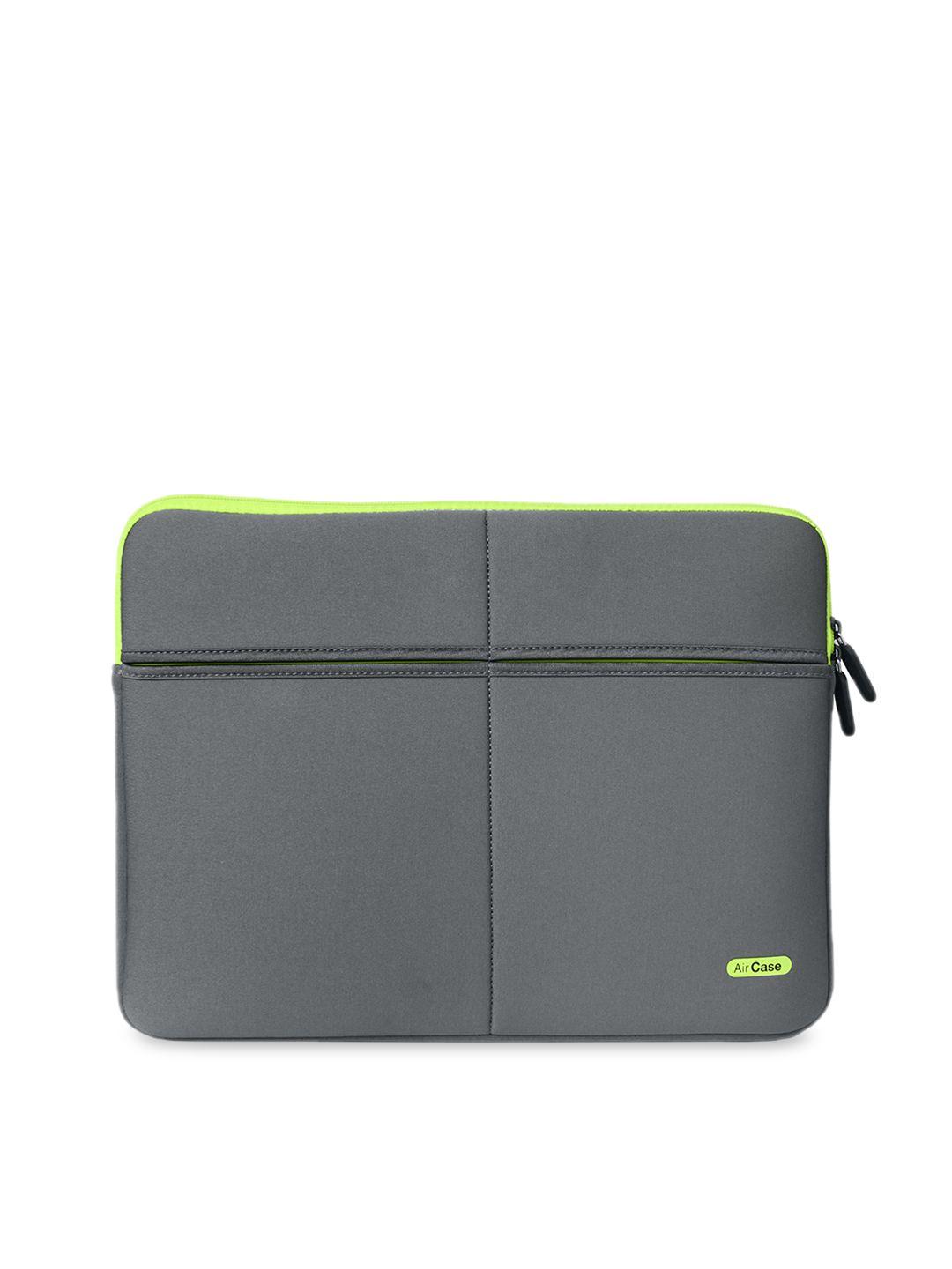 aircase unisex grey 15.6 inch solid laptop sleeve with 6 pockets