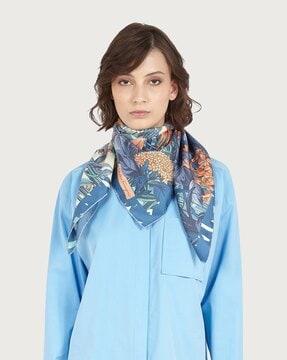 aironi print silk foulard scarf