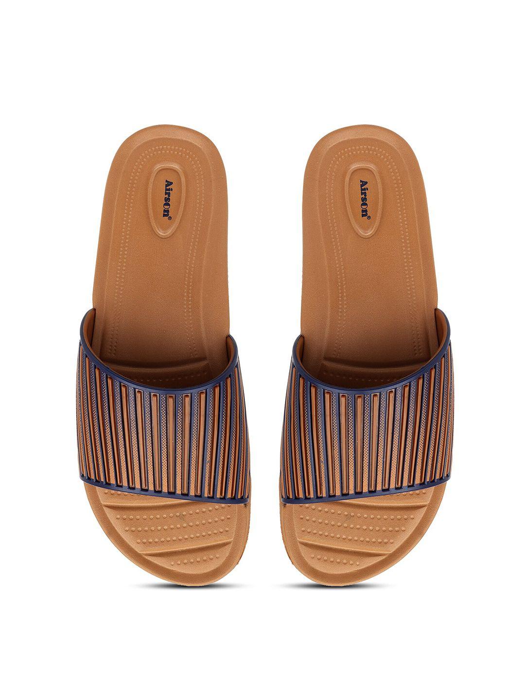 airson women striped rubber sliders