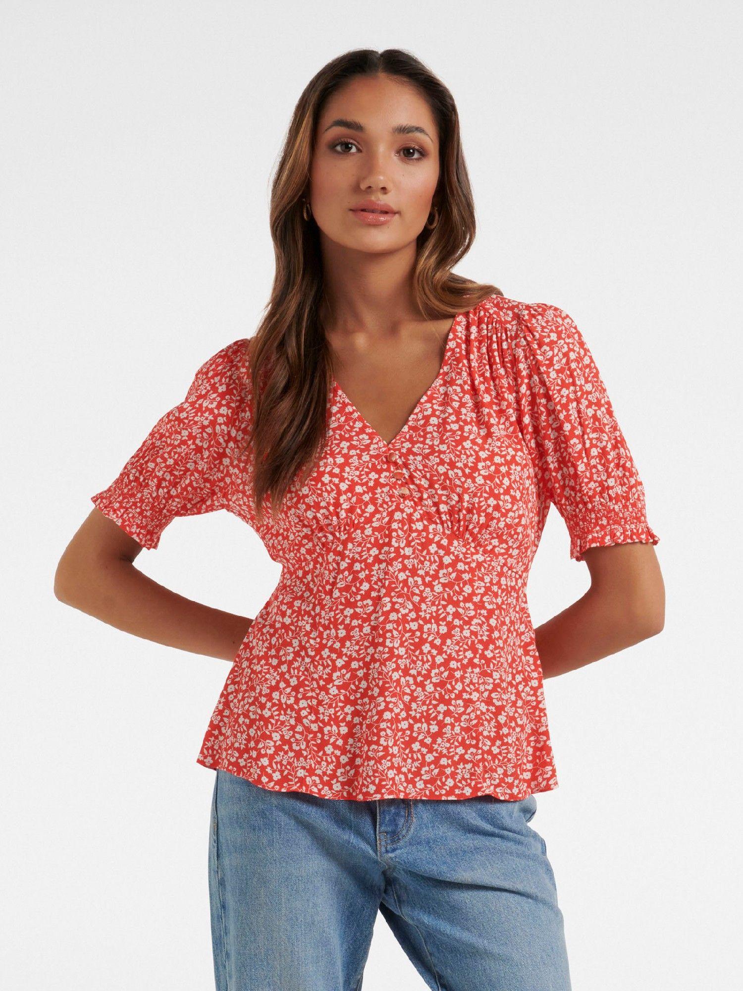 aisha petite printed blouse