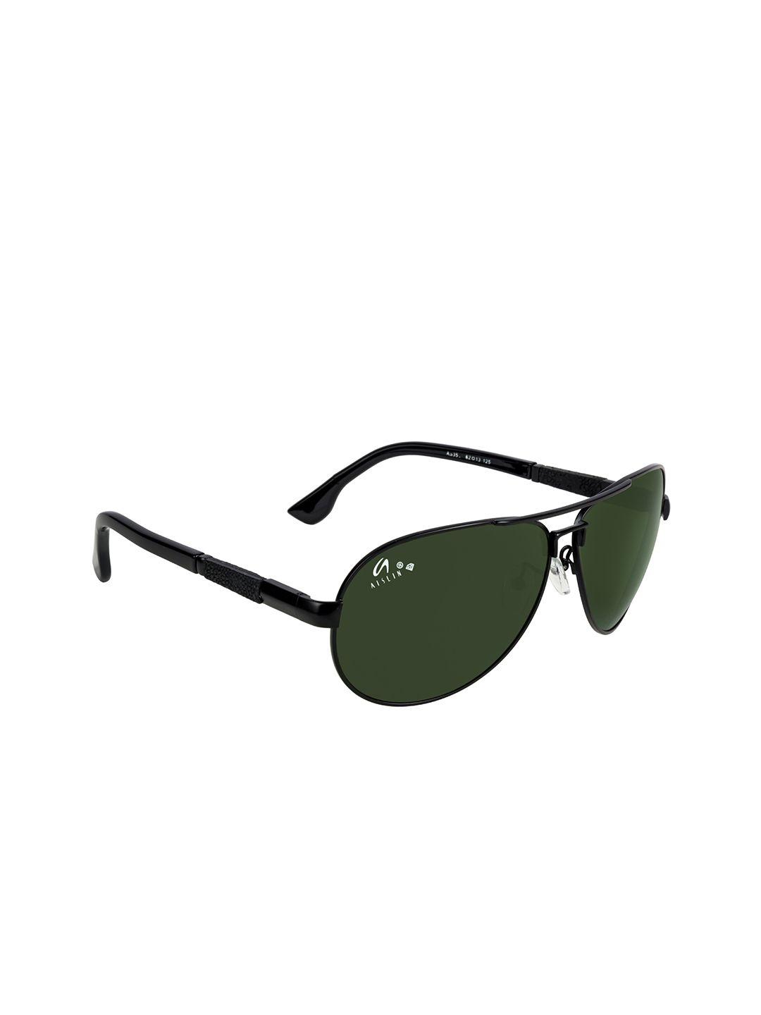aislin men black toughened glass aviator sunglasses