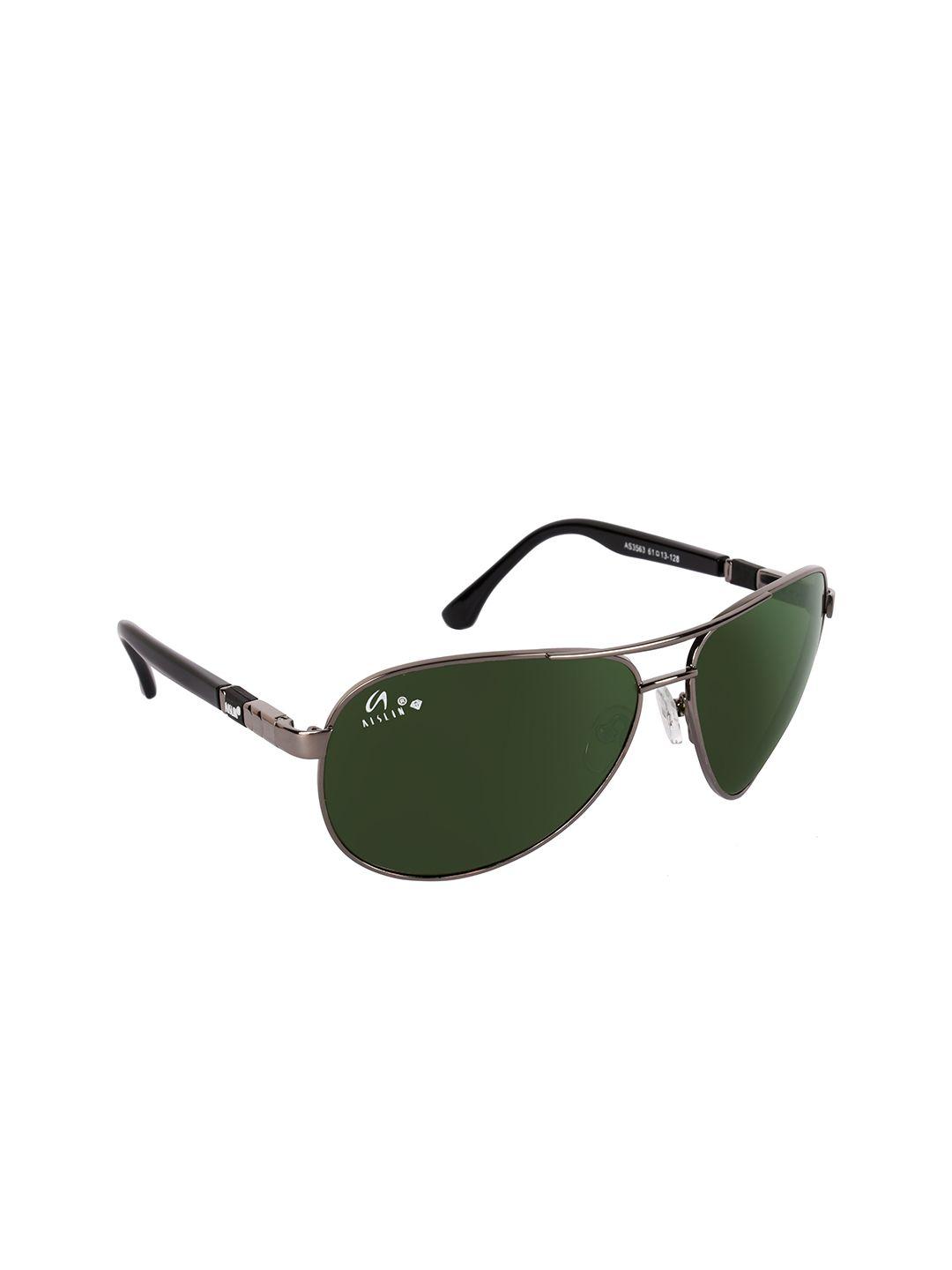 aislin men black toughened glass uv protected aviator sunglasses
