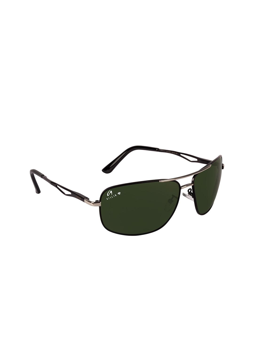 aislin men olive lens & black full rim square sunglasses 14298-55-as-3481