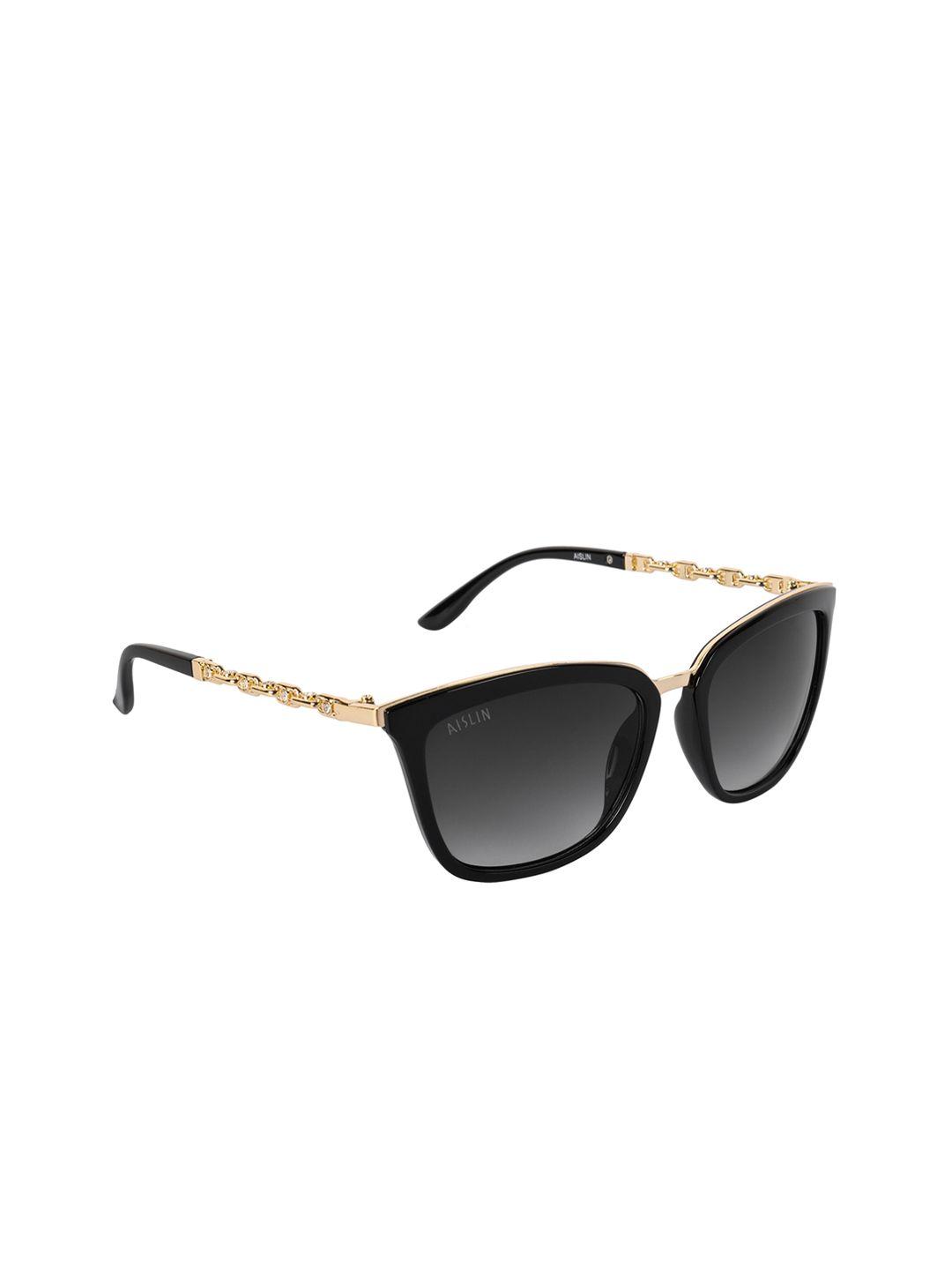 aislin women grey & gold wayfarer sunglasses es_14495-82-as-30010-gry-bkgl-wf-57-g