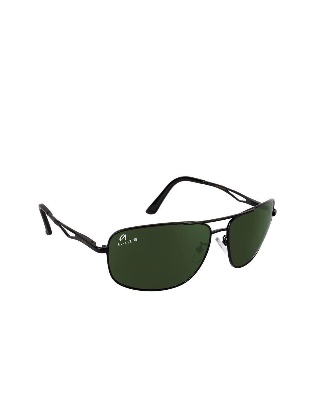 aislin men green lens & black wayfarer sunglasses with uv protected lens 12019-5-as-3481