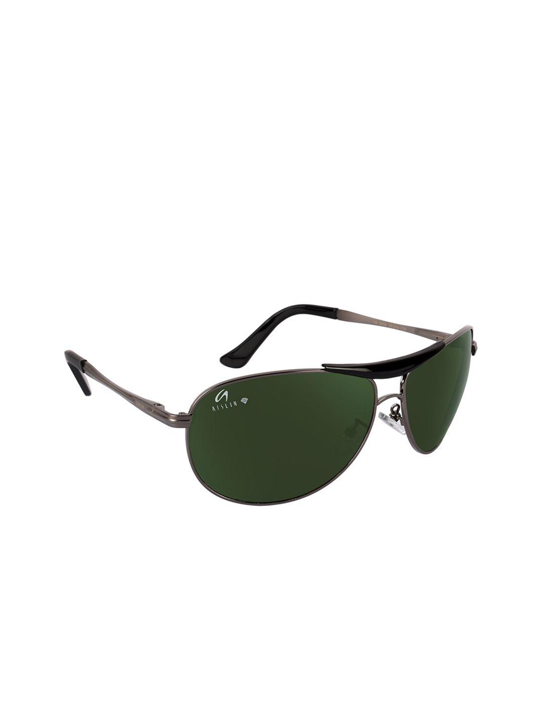 aislin men green lens & gunmetal-toned aviator uv protected lens-12012-5-as-3455