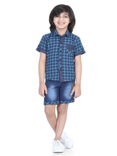 aj-dezines-kids-blue-chequered-shirt-set