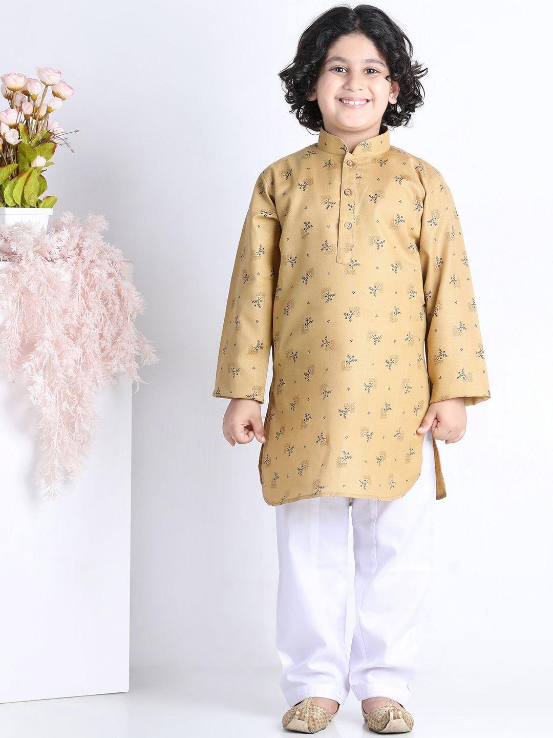 aj dezines boys ethnic motifs printed pure cotton kurta with pyjamas